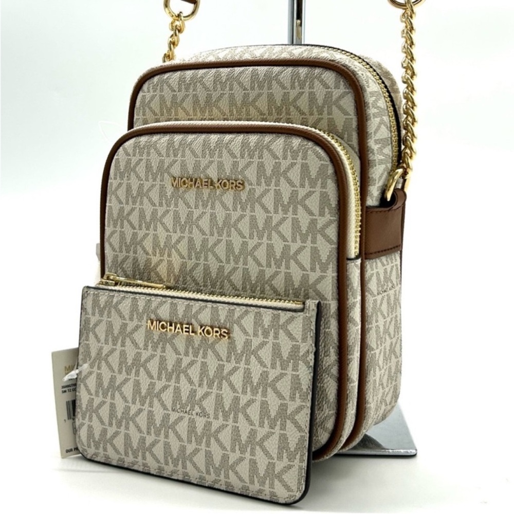 Michael Kors JST Medium Logo Crossbody & Matching Coinpouch Card Case Wallet
